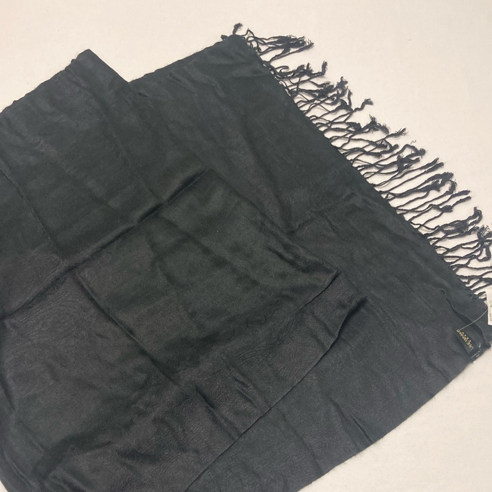 Lane Bryant Black Fringe Wrap Scarf